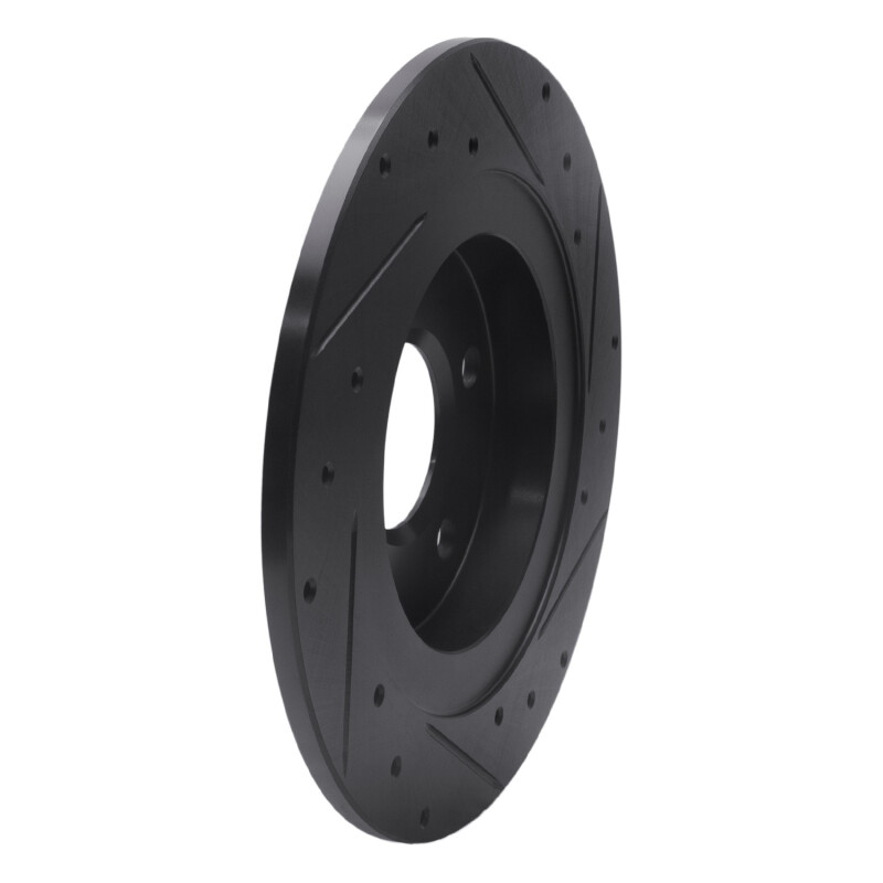 Buick Park Avenue Brake Rotor (1) - Rear Left - R1 Concepts - Drilled & Slotted - Black - `98-`05